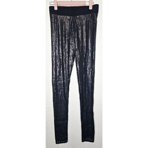 Romeo & Juliet Couture Leggings Womens Medium Black Sequin Shiny Going Out Pants